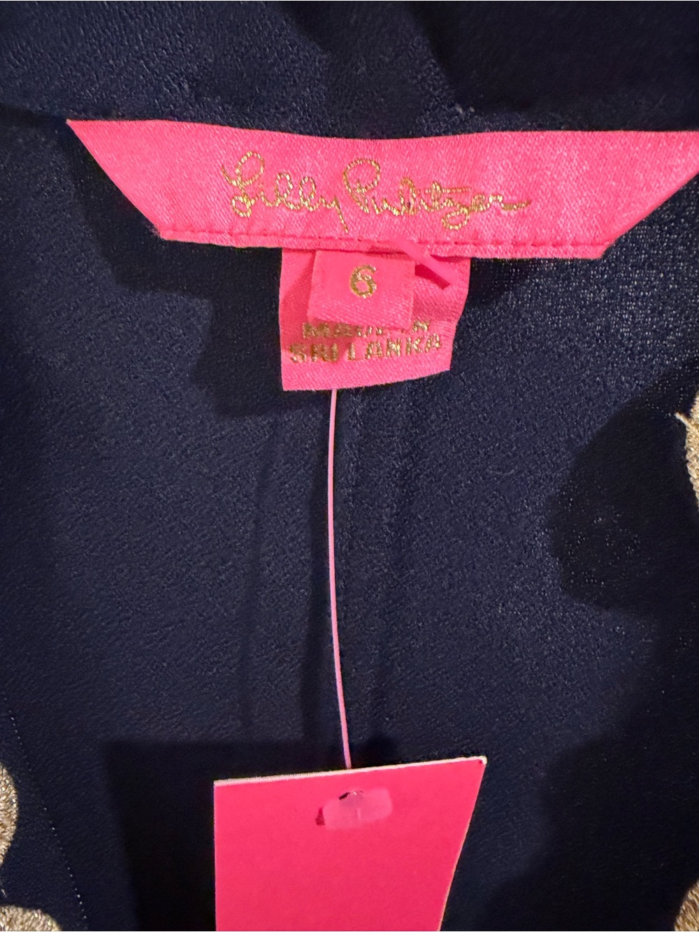 NWT Lilly Pulitzer| Jane Shift Navy Embellished V-Neck Zip Vacation Dress | Sz 6 - Picture 8 of 11